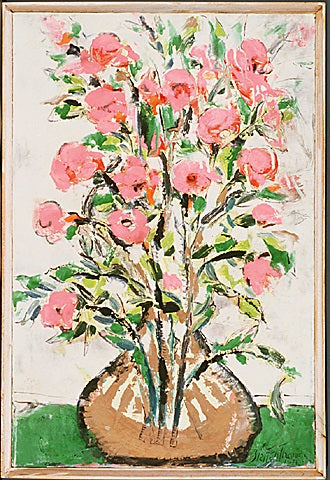 Pink Roses in Vase