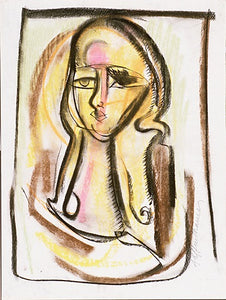 Head of Woman with Yellow Hues (Framed)