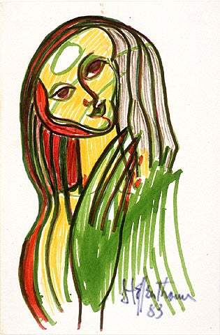 Head in Yellow, Green and Red